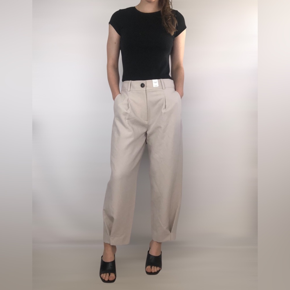 NWT Abercrombie and Fitch Taper Trouser Pant Pleated Size 28 Short - Picture 2 of 6